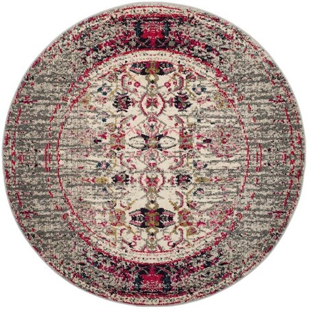 Safavieh Monaco Round Area Rug, Grey and Ivory - 6 ft.-7 in. x 6 ft.-7 in. MNC209T-7R